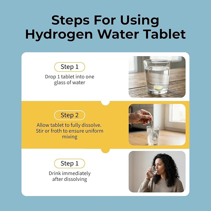 BODY C.E.O. Hydrogen Water Tablets with Magnesium | Molecular Hydrogen Tablets for Drinking Water | Support Energy Focus &amp Antioxidant Balance | Vegan &amp Gluten Free Supplement| 90 Count (Lemon