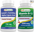 Best Naturals Acetyl L-Carnitine and Alpha Lipoic Acid 750 mg &amp Vitamin B-12 6000 mcg