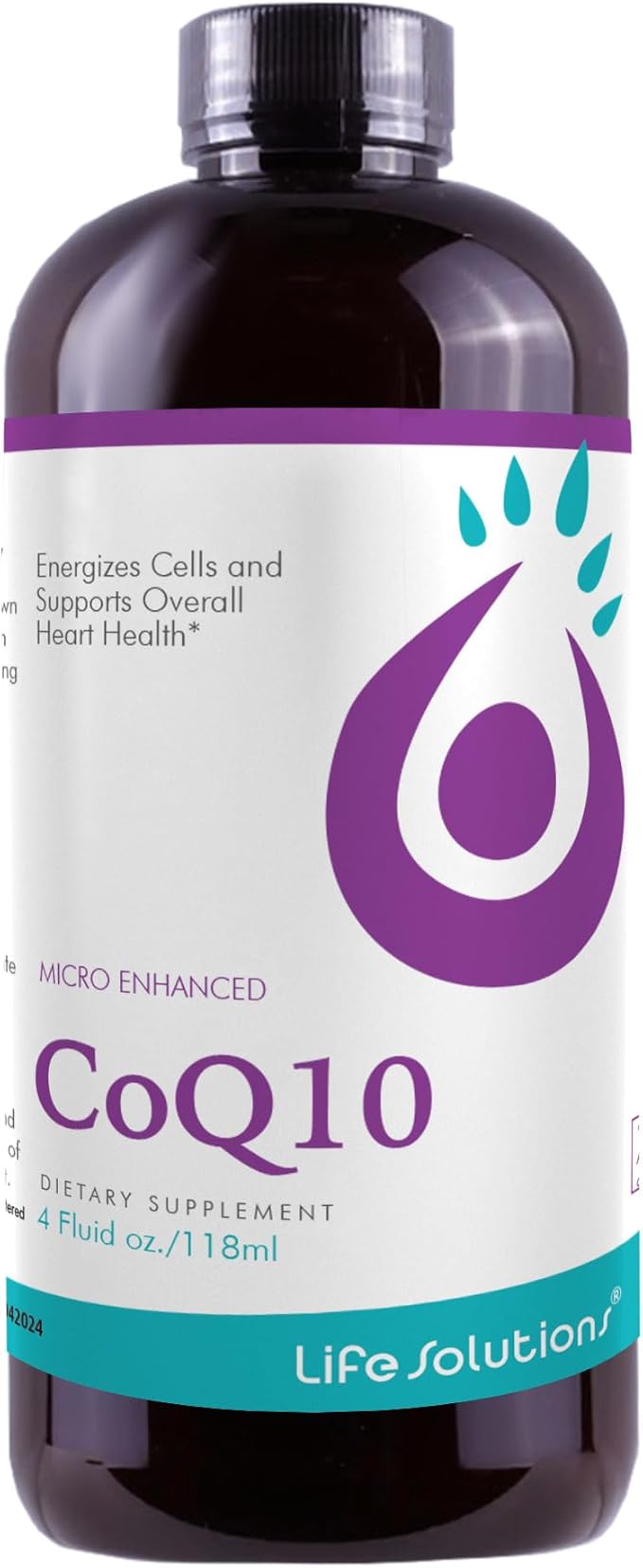 Life Solutions Liquid CoQ10 – High Absorption Coenzyme Q10 Supplement for Energy Heart Health &amp Antioxidant Support – 50 mg per Serving 4 oz Bottle