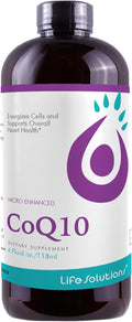 Life Solutions Liquid CoQ10 – High Absorption Coenzyme Q10 Supplement for Energy Heart Health &amp Antioxidant Support – 50 mg per Serving 4 oz Bottle