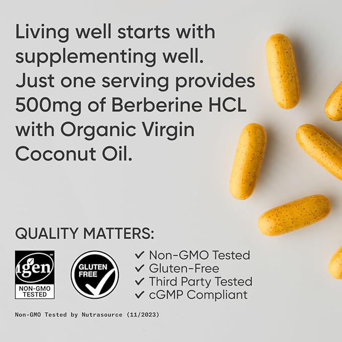 Sports Research® Multivitamins Pack - Berberine 500mg Supplement with Coconut Oil + Vitamin D 5000iu &amp Mk7 Vitamin K 100mcg + Turmeric Curcumin C3 Complex