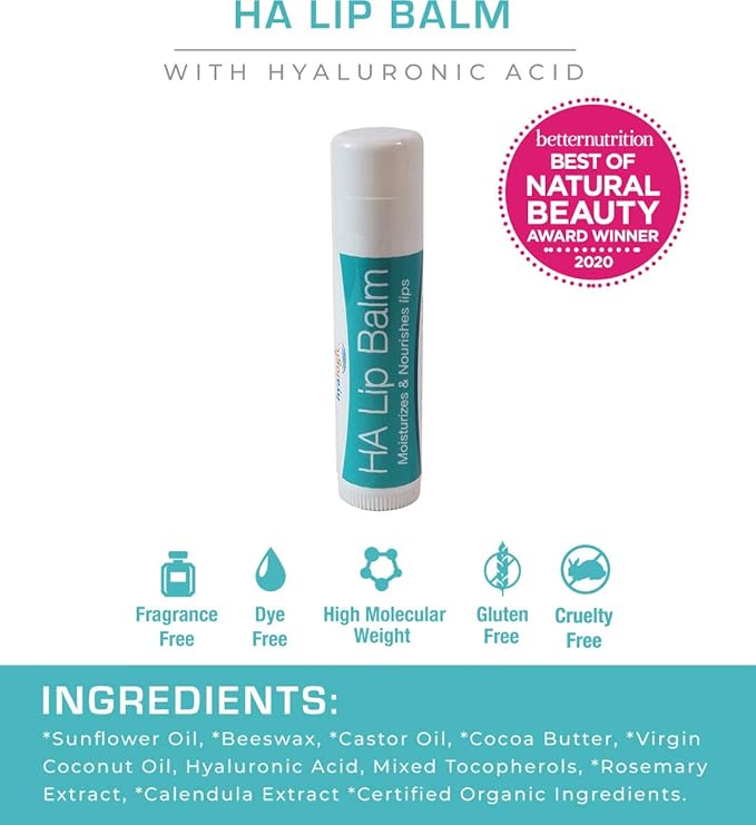 Hyalogic Liquid Synthovial Seven - Oral Hyaluronic Acid Supplement 1oz with Bonus Lip Balm HA Stick - Skin Body and Lip Hydration