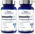 1MD Nutrition ImmunityMD - Immune Health Probiotic | Potent Doctor-Selected Probiotic Strains with Prebiotic - Promote Overall Immune System Strength Reduce Everyday Stress | 60 Capsules (2 Pack)