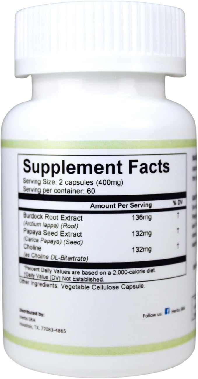 LiverControl Liver Support Supplement with Burdock Root Papaya Seed &amp Choline – Supports Liver Health and Function – 120 Vegetarian Capsules