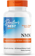 Doctor's Best NMN Supplement for Women &amp Men - Supports NAD+ Production &amp Cellular Energy Beta Nicotinamide Mononucleotide 200 mg per Capsule Vegan Non GMO - 60 Veg Caps