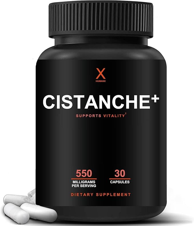 Humanx Cistanche+ 550MG (Cistanche Tubulosa Extract Powder for Men) USA Made - Easy to Swallow Capsules - Powerful Supplement to Support Athletic Performance Strength &amp Vitality