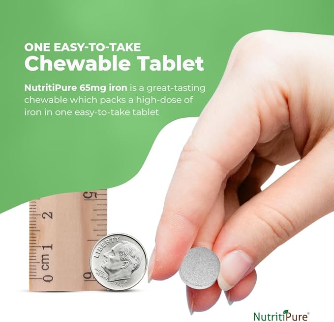 Chewable Iron Carbonyl 65 mg with Vitamin C 180 mg (for Women/Men) - Tablet in Pineapple Flavor 60 Count (1)