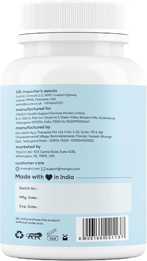 Mars Sea Moss Caps Surge Natural (60N) | Packed with 84 Essential Minerals | Powered with Black Seed Oil Surgemax &amp Vitamin D3 | Overall Well-Being - Pack of 1