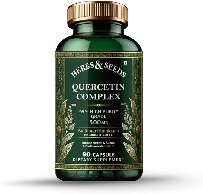 HERBS &amp SEEDS Quercetin Complex 500mg Supplement Natural Vegan Sources with Bioflavonoids &amp Potent Antioxidants for Cellular Health Support &amp Promotes Immunity – 90 Capsules