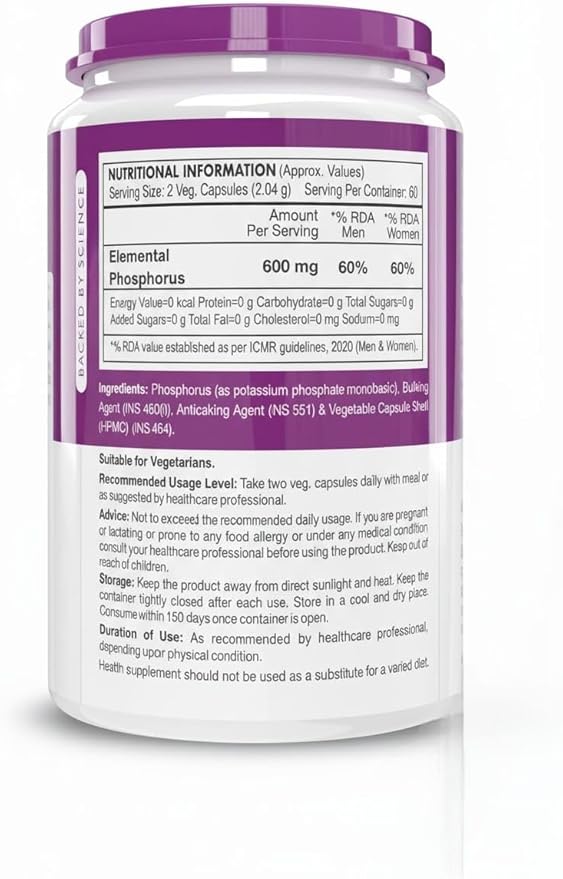 Nutrition Phosphorus - Support Bone Health -120 Veg. Capsules