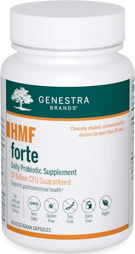 Genestra Brands - HMF Forte Probiotic Supplement - Four Strains of Probiotics to Promote GI Health - 60 Capsules