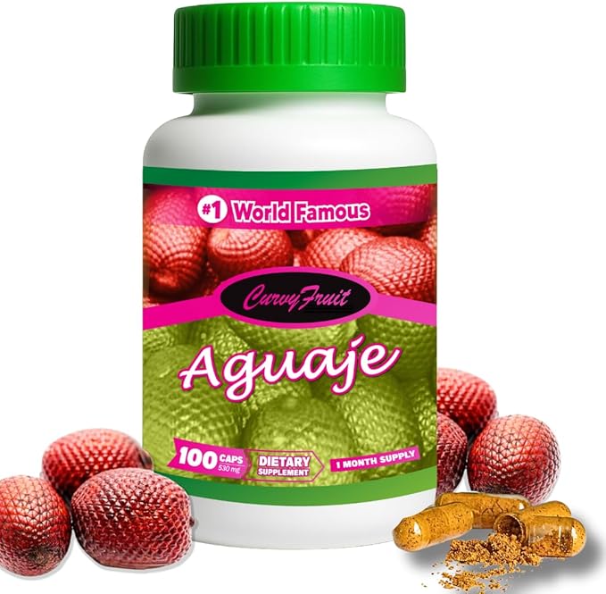 Natural Curves &amp Hormonal Balance – Aguaje Pills for Women by CurvyFruit – Booty Hips &amp Bust Support – 100 Vegan Capsules – Menopause Relief – Made in Peru