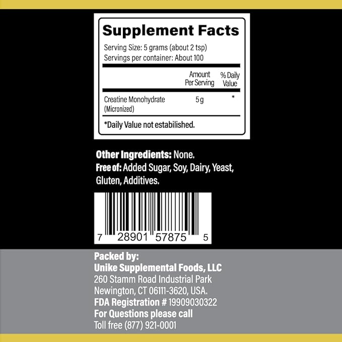 Pure Creatine Monohydrate Powder Supplement Unflavored Supports Bulk Muscle Energy Recovery &amp Strength - Creatine Supplement for Men &amp Women - 500G 5000mg Per Serv (5g) - 100 Servings