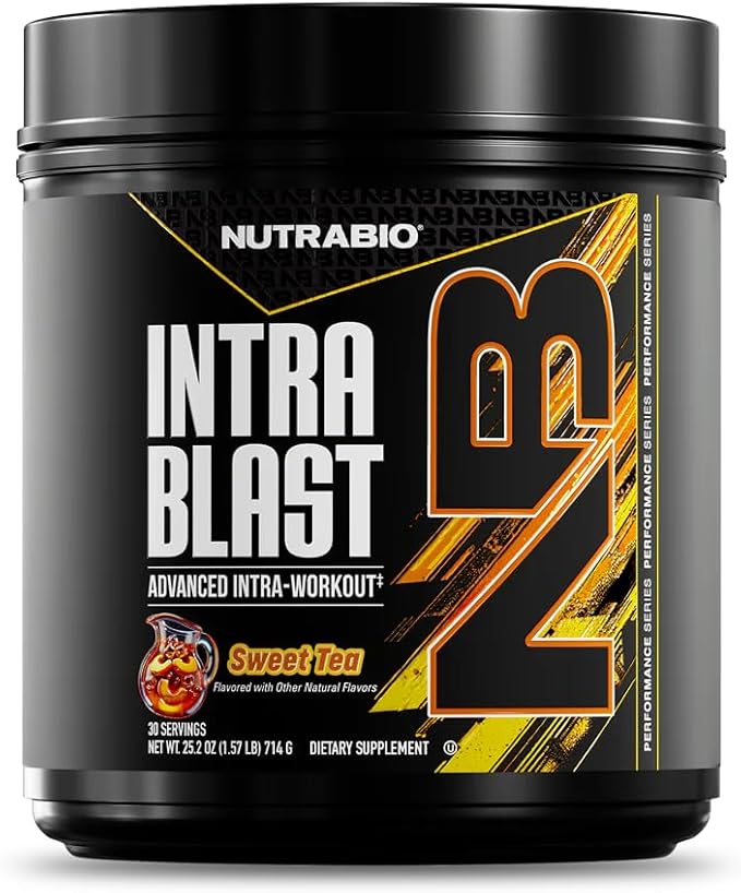 NutraBio Intra Blast Bcaa Powder Amino Acid Supplement Electrolyte &amp Hydration Blend Intra Pre Workout &amp Muscle Recovery 20g Eaa Amino Acids Powder 5g Glutamine- Sweet Tea 30 Serving