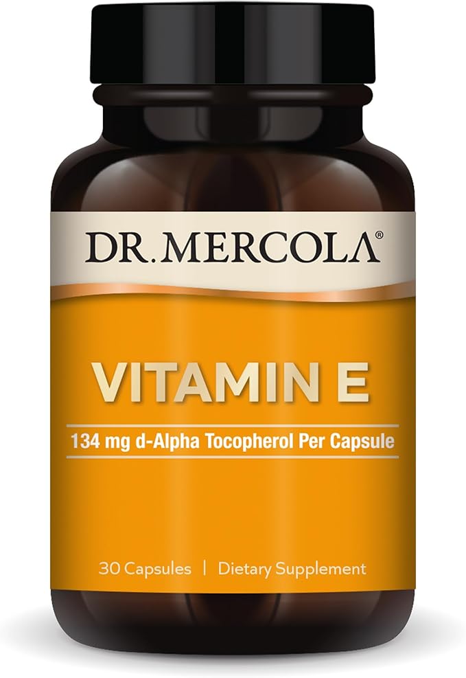Dr. Mercola Vitamin E - Supports Healthy Skin &amp Antioxidant Status - Tocopherols and Tocotrienols Blend - Non-GMO Gluten-Free &amp Soy-Free - 30 Capsules (30 Servings)