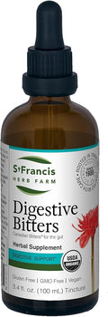 St. Francis Herb Farm Digestive Bitters (3.4floz) USDA Certified Organic GMO-Free Gluten Free Vegan Vegetarian (1 Bottle) Natural Digestive Regularity Support