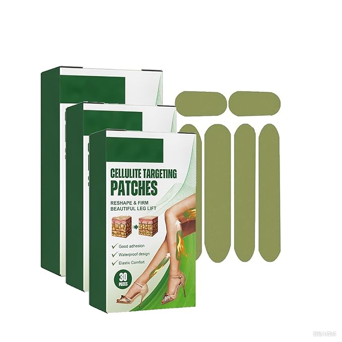 Mugwort Leg Firming Patches - 30 Pcs Hydrolyzed Hyaluronic Acid &amp Glycerin Infused Skin Tightening Strips | Improve Skin Texture &amp Moisture Retention (3)