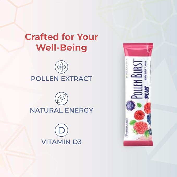 Youngevity Projoba Pollen Burst Plus Berry – Natural Energy Drink with Flower Pollen Vitamins and Antioxidants – Supports Sustained Energy and Overall Well-Being – 30 Packets