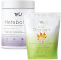 TRU Supplements Metabolism and Plant Based Protein Bundle Advanced Fat Loss Support and Vegan Protein with BCAA EAA 27 Vitamins 20g Brown Rice &amp Pea Protein No Artificial Flavors