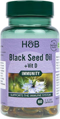 Holland and barett Premium Black Seed Oil Capsules - High Potency Aids in Digestive Health Immune Support &amp Brain Function - 60 Count