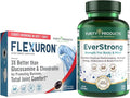 Purity Products Bundle - Flexuron Joint Formula + EverStrong Tablets - Flexuron - Krill Oil Hyaluronic Acid + Astaxanthin - EverStrong- Muscle Matrix Blend w/Creatine Coffee Fruit Extract + More