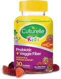Culturelle Kids Daily Probiotic Packets 30ct + Veggie Fiber Gummies Digestive &amp Immune Health Support