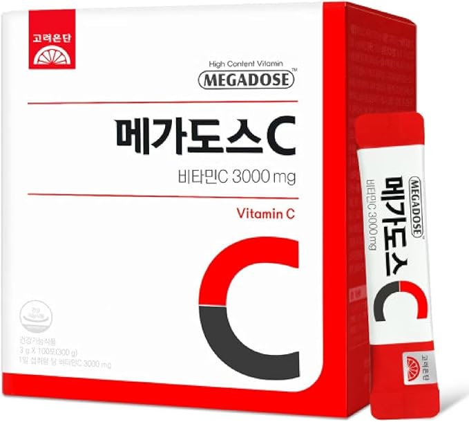 MEGADOSE Vitamin C Powder 3000mg High Content Vitamin 3g*100 Sticks Total 300g Easy Cut Sachets