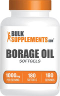 BulkSupplements.com Borage Oil Softgels - Gamma Linolenic Acid Supplement Borage Oil Supplements Borage Oil 1000mg - Gluten Free 1 Softgel per Serving 180 Count (Pack of 1)