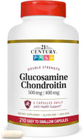 21st Century Double Strength Glucosamine Chondroitin (210 Count) Dietary Supplement for Joint &amp Cartilage Health Supports Active Lifestyle Non-GMO Gluten-Free Joint Supplements for Men &amp W