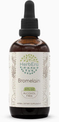 HerbEra Bromelain B120 Alcohol-Free Herbal Extract Tincture Super-Concentrated Wildcrafted Bromelain Pineapple (Ananas comosus) (4 fl oz)