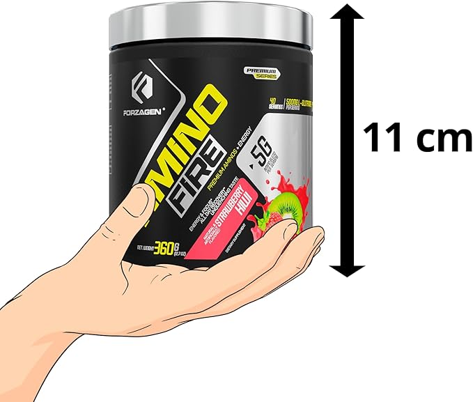 Forzagen Amino Fire | Essential Amino Energy Powder for Pre-Workout | BCAA Energy Boost &amp Muscle Recovery Drink Mix Enhance Focus &amp Concentration Dietary Supplement | Strawberry Kiwi 40 Ser