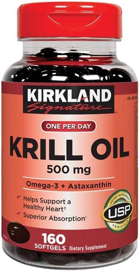 Kirkland Signature Krill Oil 500 mg. 160 Softgels