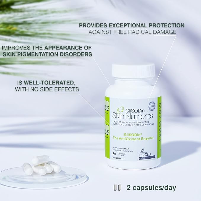 GliSODin Skin Nutrients The Antioxidant Enzyme - Reduces Oxidative Stress - 60 Capsules – 1 Month Supply