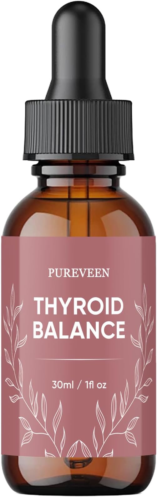 Pureveen Thyroid Support Drops for Men &amp Women Thyroid Support Liquid Drops Promote Liver Metabolism and Relieve Eyes and Facial Discomfort with Milk Thistle Zinc Magnesium &amp Selenium 30ML
