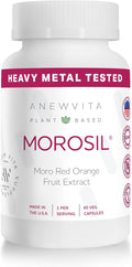 Anew VitaㅤMorosil: Antioxidant &amp Nutrition Supplement for Men &amp Women | Wellness &amp Vitality | Moro Red Orange | Non-GMO Gluten Free 60 Vegetable Capsules | Made in USA