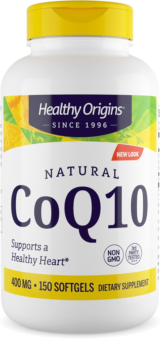 Healthy Origins® CoQ10 400 mg – Natural Trans-Isomer Ubiquinone – Yeast Fermented Supports Heart Health &amp Cellular Energy – Non-GMO 150 Softgels