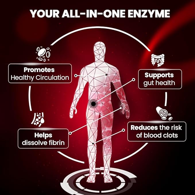 Lumbrokinase Supplement 40mg (60 Capsules) - Maximum Activity-800000 UI - Pure Lumbrokinase Enzymes Digestive enzymes Better Than serrapeptase Nattokinase Supplement Lab Tested Non GMO