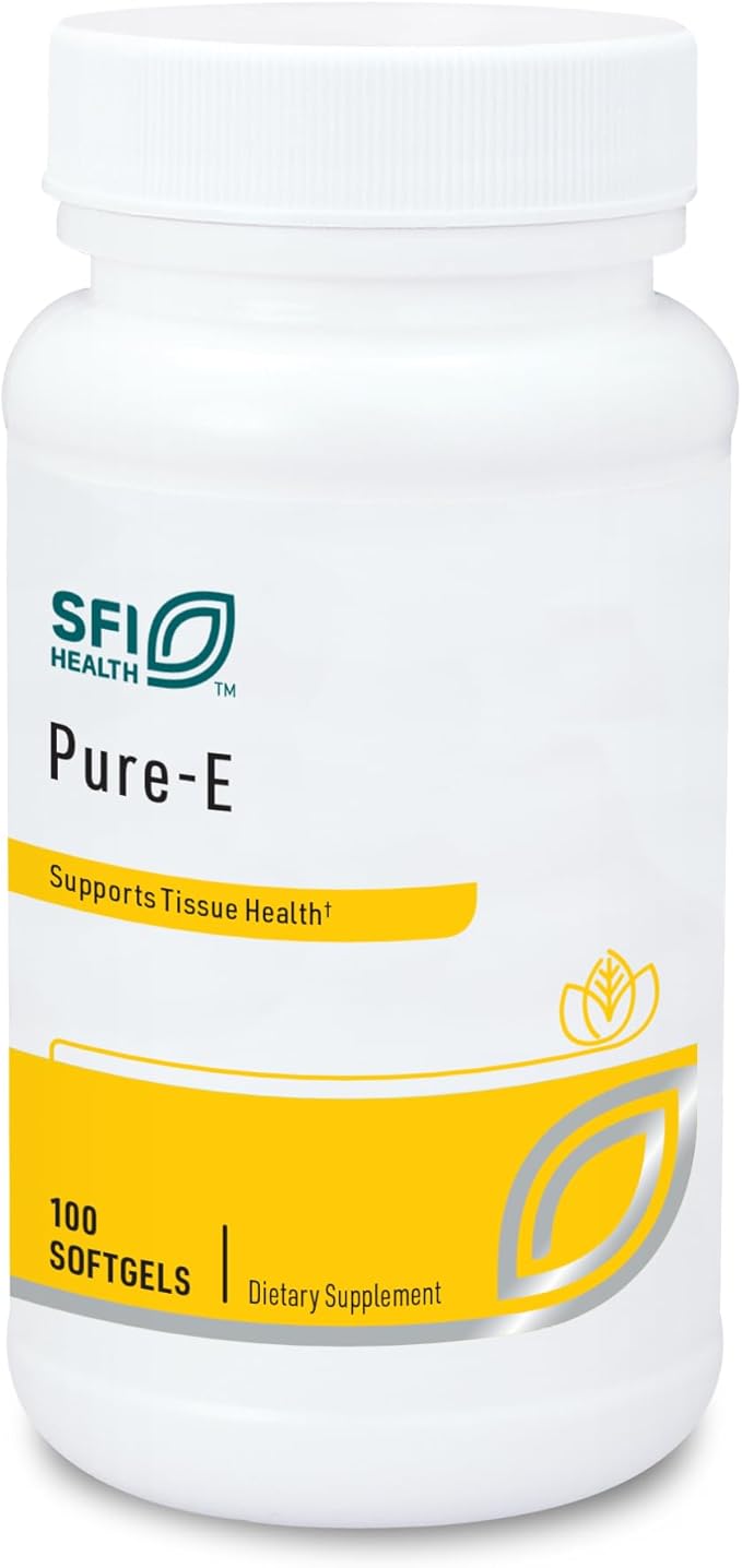 Klaire Labs SFI Health Pure-E - Natural D-Alpha &amp Mixed Tocopherols High in Gamma Tocopherol (100 Softgels)