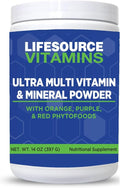 LifeSource Vitamins Ultra Multi Vitamin &amp Mineral Powder w/Phytos Reds Phyto Purples and Phyto Oranges - 30 Day Supply