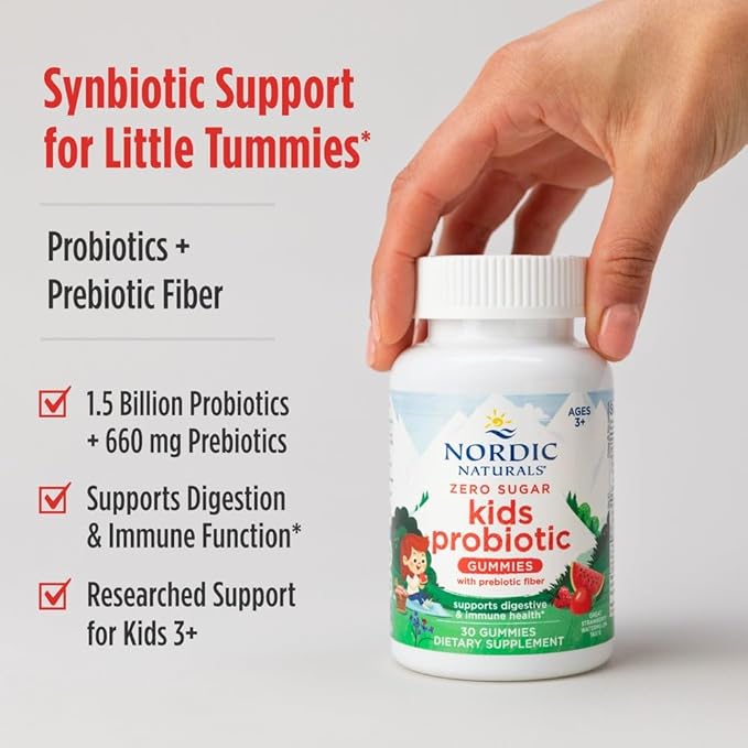Nordic Naturals Vegan Probiotic Gummies Bundle - Zero Sugar Kids Probiotic Gummies - Strawberry Watermelon Flavor - 30 Gummies Zero Sugar Probiotic Gummies - Strawberry Watermelon Flavor - 40 Gummies