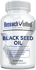 Research Verified Black Seed Oil - 60 Softgels - Boost Immunity Support Digestion Improve Respiratory Function - Cold-Pressed - 2% Thymoquinone (TQ)