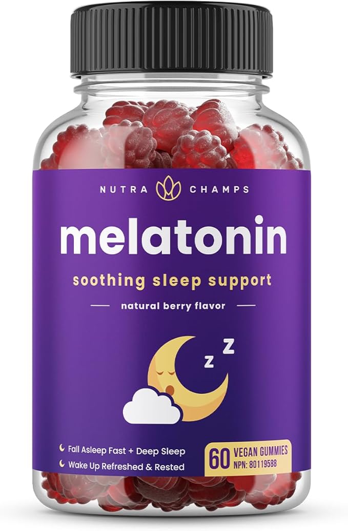 Melatonin Gummies for Kids &amp Adults | Natural Sleep Aid Drug-Free Vegan Berry Flavor Kids Melatonin Gummy Supplement | 2.5mg 5mg or 10mg Dose | Sleeping Pills Substitute (60 Count (Pack of 1))