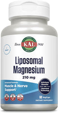 KAL Liposomal Magnesium Oxide 210 mg High Absorption Liposomal Technology Essentials Muscle Support Advanced Formula Vegan Capsules Gluten Free No Soy 60 Servings