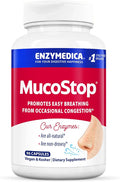 Enzymedica MucoStop Natural Enzyme Supplement Relieves Seasonal or Occasional Congestion Supports Easy Breathing 96 Count