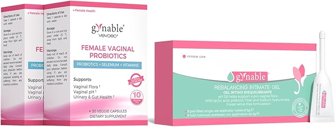 Gynable Female Vaginal Probiotics &amp Vaginal Probiotic Gel Bundle