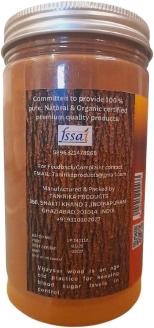 Vijaysar Organic Wood Powder/ 100% Natural/Health and Personal Care/ 400GM