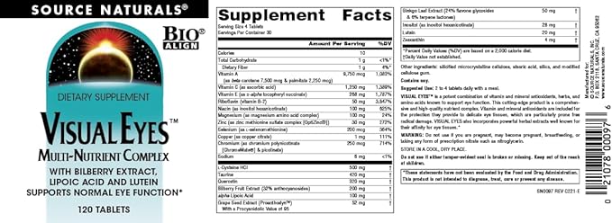 Source Naturals Visual Eyes Multi-Nutrient Complex - 120 Tablets