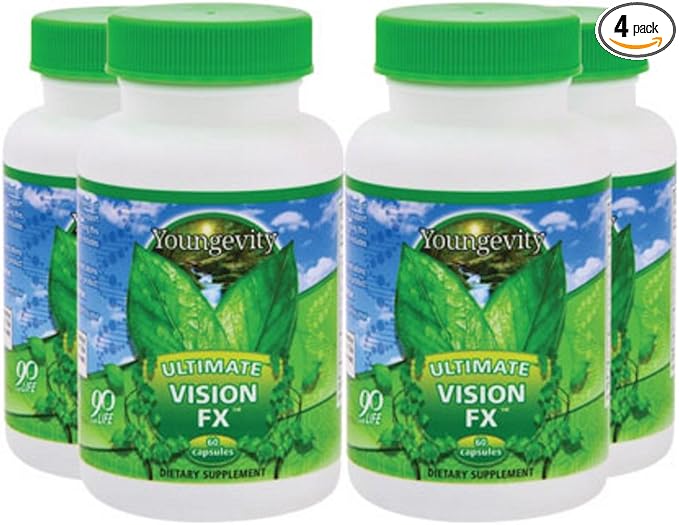 Youngevity Ultimate Vision FX™ - Eye Vitamin &amp Mineral Supplement Blend - Lutein CoQ10 Vitamins A C E Zinc Chromium Selenium for Eye Health (60 Capsules - 4 Pack)