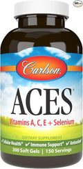 Carlson - ACES Vitamins A C E + Selenium Cellular Health &amp Immune Support Antioxidant 300 Softgels