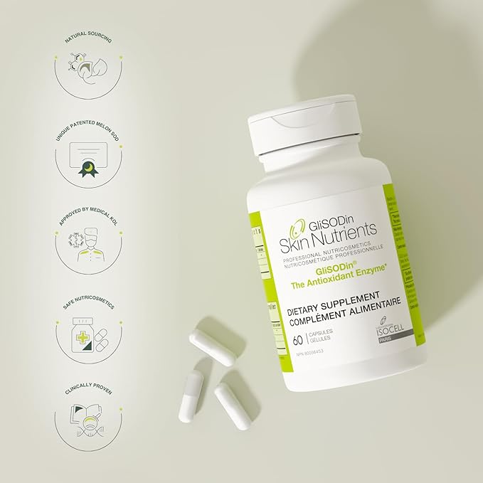 GliSODin Skin Nutrients The Antioxidant Enzyme - Reduces Oxidative Stress - 60 Capsules – 1 Month Supply